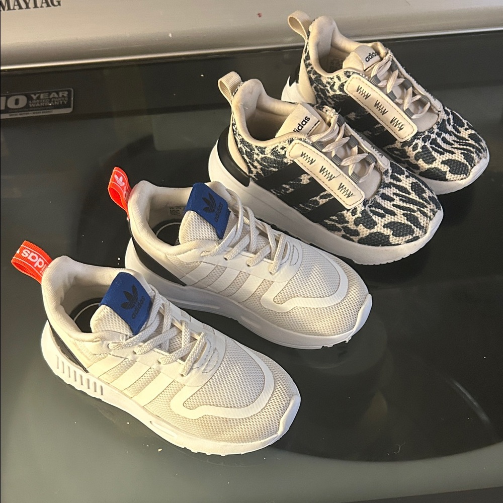 Adidas Kids' Cream and Black Sneakers